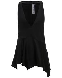 JW Anderson ruffle-hem satin sleeveless top - Black