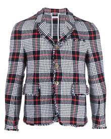 Thom Browne tartan checked tweed blazer - Blue