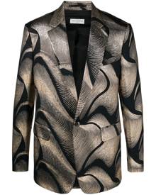 DRIES VAN NOTEN single-breasted jacquard blazer - Black