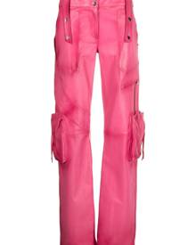 Blumarine slim-cut leather cargo trousers - Pink