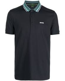 BOSS logo-print polo shirt - Blue