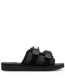 Suicoke logo-patch touch-strap slides - Black