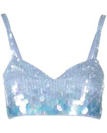 P.A.R.O.S.H. iridescent sequin cropped top - Blue