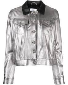 Madison.Maison metallic-finish buttoned leather jacket - Silver