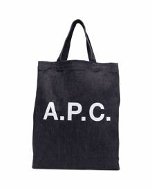 A.P.C. denim logo tote - Blue