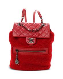 CHANEL Pre-Owned 2015 Paris-Salzburg shearling backpack - Red