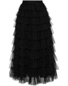 TWINSET tiered tulle midi skirt - Black