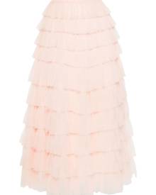 TWINSET tiered tulle midi skirt - Pink