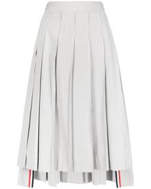 Thom Browne pleated asymmetric midi skirt - Grey