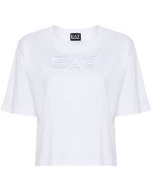 Ea7 Emporio Armani logo-embroidered cotton T-shirt - White