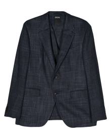 Zegna single-breasted tweed blazer - Blue