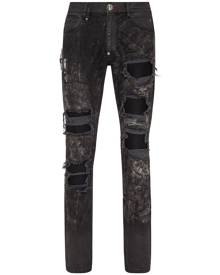 Philipp Plein ripped stonewashed skinny jeans - Black