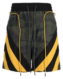 Mostly Heard Rarely Seen camouflage striped track shorts - Green