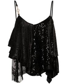 LIU JO sequin-embellished tank top - Black