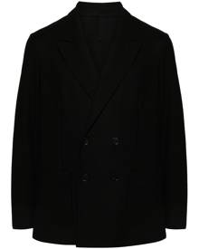 Harris Wharf London honeycomb-knit double-breasted blazer - Black