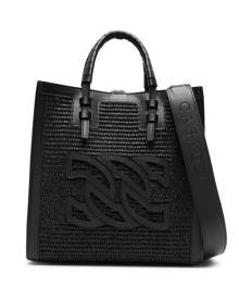 Casadei Beaurivage raffia tote bag - Black