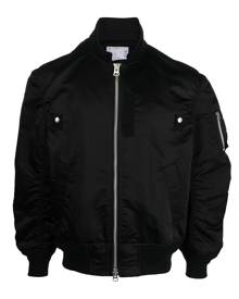 sacai zip-up bomber jacket - Black