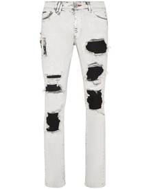 Philipp Plein ripped stonewashed skinny jeans - White