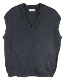 Yohji Yamamoto distressed knit vest - Black