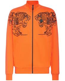 Plein Sport logo-print cotton jacket - Orange