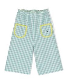 Bobo Choses Vichy checked wide-leg trousers - Blue