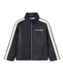 Palm Angels Kids logo-print puffer jacket - Black