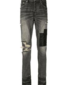 Purple Brand distressed patched skinny jeans - Black