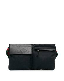 Gucci Pre-Owned 2000-2015 Web double-pocket belt bag - Black