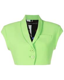 Gloria Coelho cropped short sleeve blazer - Green