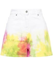 MSGM tie-dye denim shorts - White