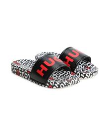 HUGO KIDS Aqua logo-print slides - Black