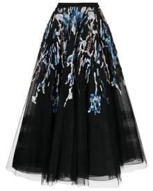 Saiid Kobeisy beaded tulle skirt - Black