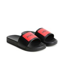 HUGO KIDS Aqua logo-print slides - Black