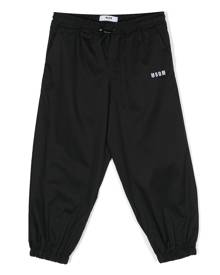 MSGM Kids embroidered-logo track trousers - Black