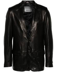 Giorgio Brato single-breasted leather blazer - Black