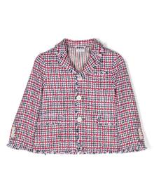 Thom Browne Kids tweed single-breasted blazer - White