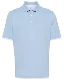 Brunello Cucinelli layered-detail polo shirt - Blue