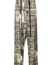Uma Wang graphic-print straight-leg trousers - Neutrals