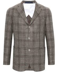 Barba plaid tweed blazer - Brown