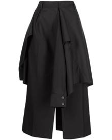 Goen.J layered midi straight skirt - Black