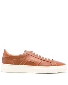 Santoni panelled leather sneakers - Brown