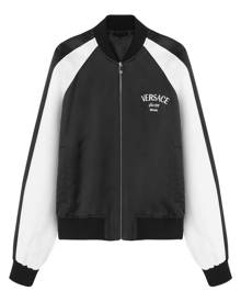 Versace logo-embroidered bomber jacket - Black