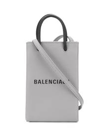 Balenciaga logo print crossbody bag - Grey