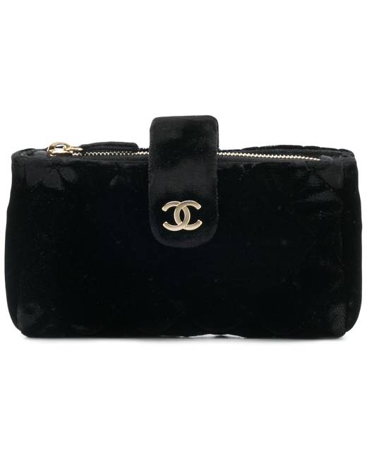 Chanel Pre-owned 2021-2022 CC Diamond-Quilted Coin Purse - Black