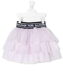 Balmain Kids polka-dot tulle skirt - Pink