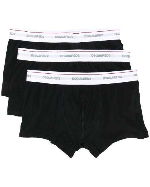 Mens Clothing Underwear Boxers briefs DSquared² Pack Of 2 Logo Modal Jersey Briefs in Black for Men 