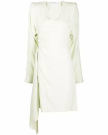 Off-White cut-out long-sleeve dress - Green