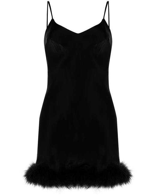 Harmony Mini Slip Dress In Black