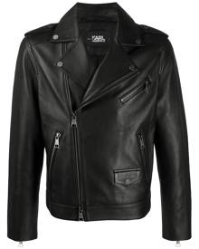 Karl Lagerfeld Ikonic leather biker jacket - Black