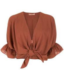 Clube Bossa Rubin tie-front blouse - Brown
